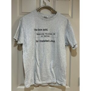 Vintage Computer Gear T Shirt Grey Size L